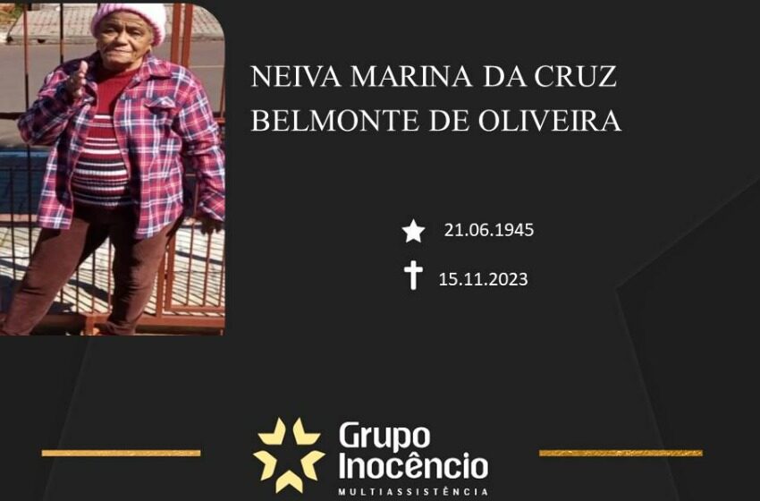 Grupo Inocêncio e familiares comunicam o falecimento de Neiva Marina da