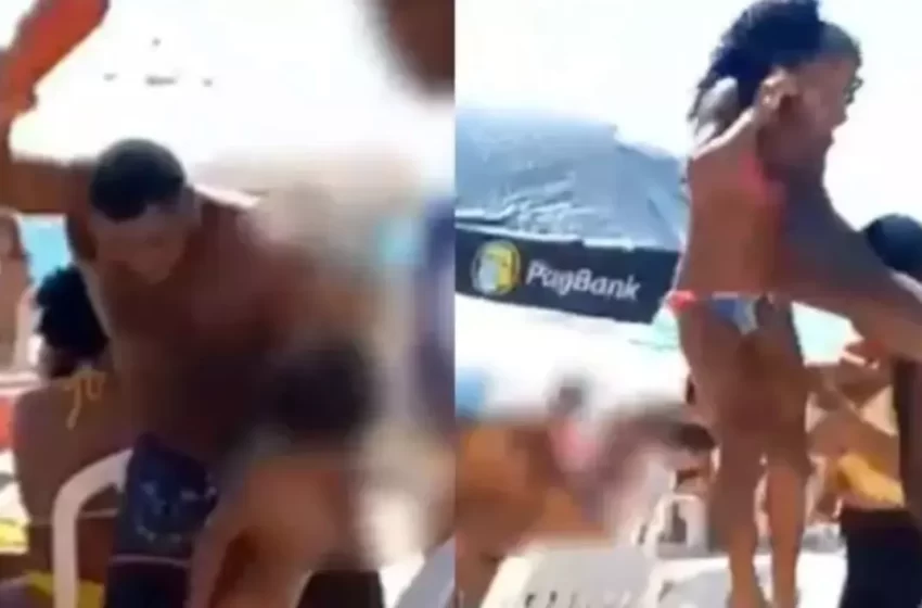 Vídeo: Homem gera revolta na população após ser flagrado espancando as filhas na praia