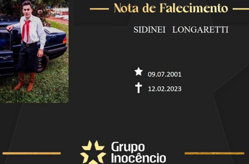  Grupo Inocêncio e familiares comunicam o falecimento de Sidinei Longaretti