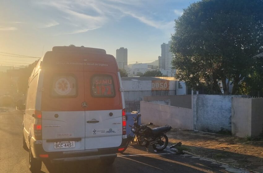  Motociclista fica ferido após colisão com carro no bairro Alvorada