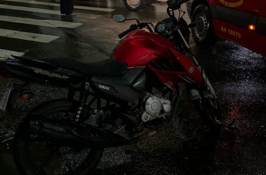  Motociclista fica ferido após colisão com caminhonete no bairro Alvorada