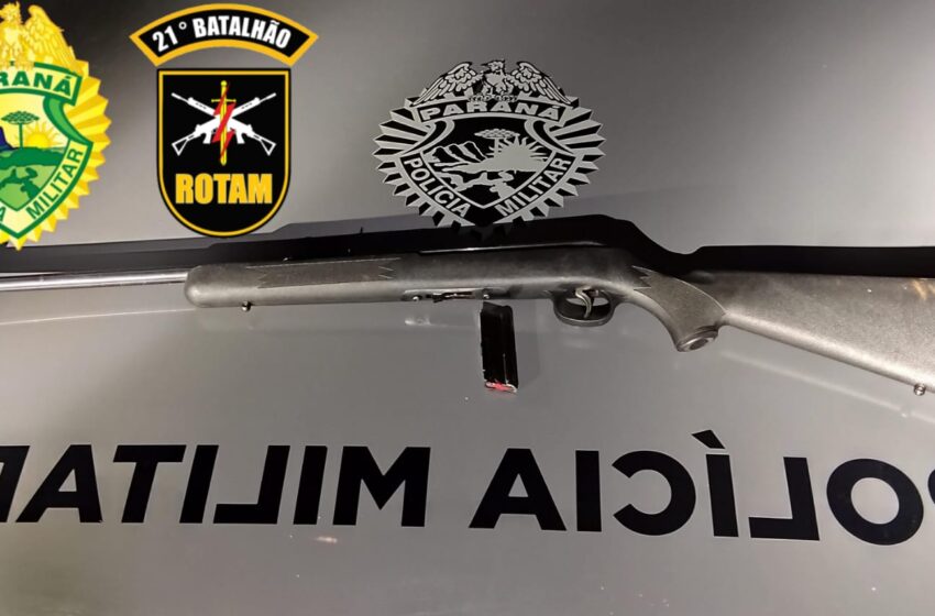 ROTAM apreende espingarda em residência no Bairro Cantelmo após receber denúncia