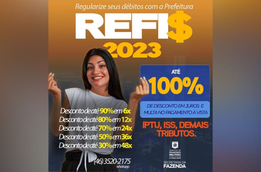  Prefeitura de Francisco Beltrão prorroga o prazo de adesão ao Refis