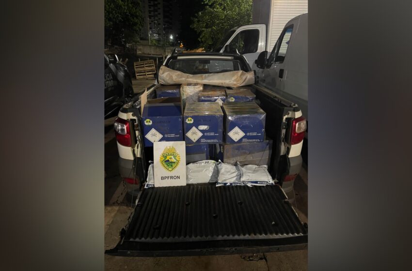  BPFRON apreende caminhonete carregada com quase meia tonelada de agrotóxicos contrabandeados