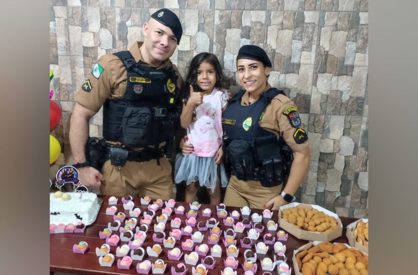  Criança admiradora da polícia recebe surpresa das equipes PM e ROCAM no dia do aniversário