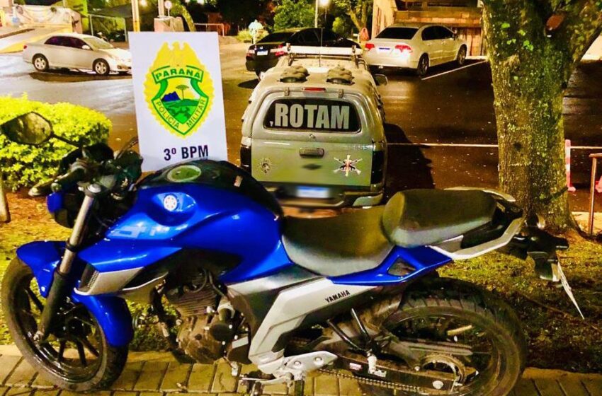  Moto que havia sido roubada em Francisco Beltrão é recuperada pela ROTAM em Pato Branco