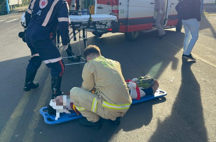  Colisão entre duas motocicletas deixa mulher ferida no Bairro Vila Nova