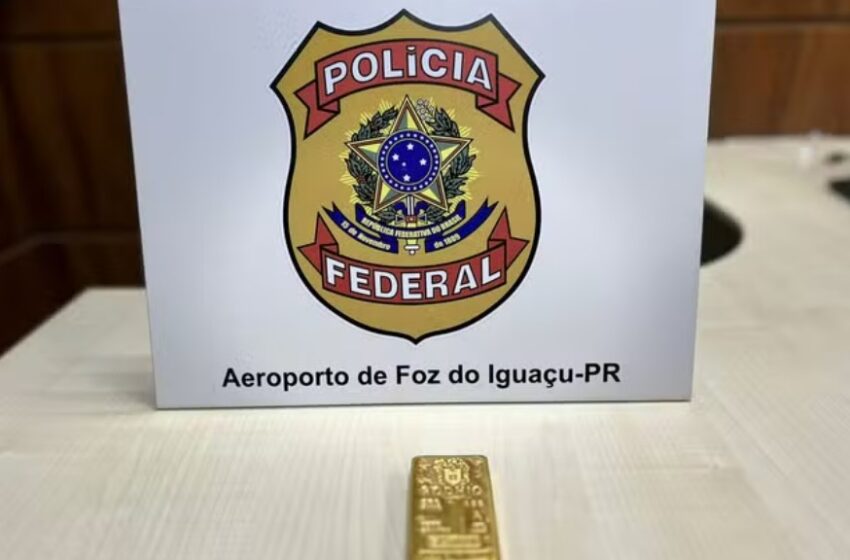  Chinês é preso em aeroporto no Paraná com barra de ouro de 1 kg escondida na bagagem de mão