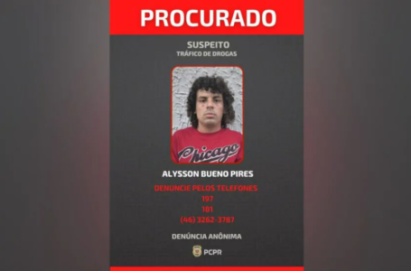Polícia Civil do Paraná libera imagem de homem procurado por tráfico de drogas