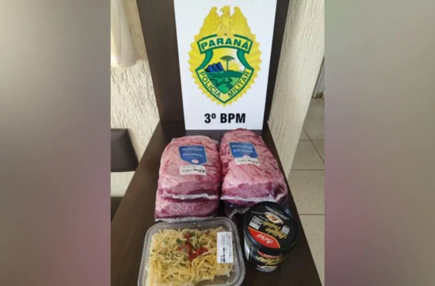  Homem é preso após furtar picanha, macarrão e sorvete em supermercado