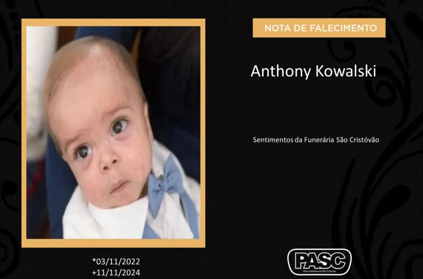  Pasc e familiares comunicam o falecimento de Anthony Kowaski