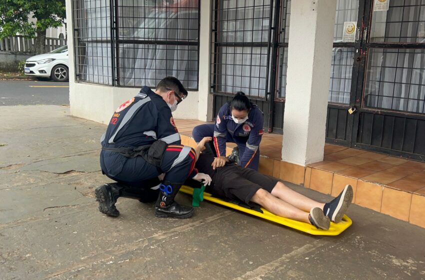  Acidente envolvendo motocicleta e bicicleta deixa uma pessoa ferida no Bairro Cango